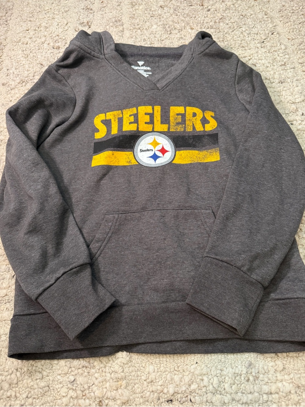 Fanatics Gray Hoodie with White Logo Print